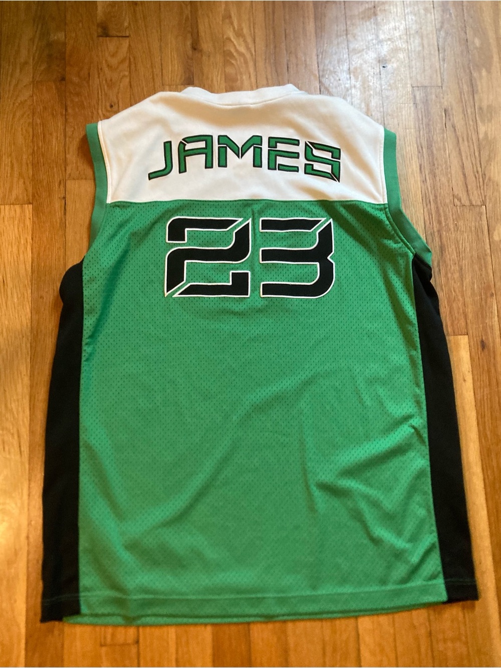 LeBron James Nike Green and White 'Nike Air' Embroidered Basketball Jersey